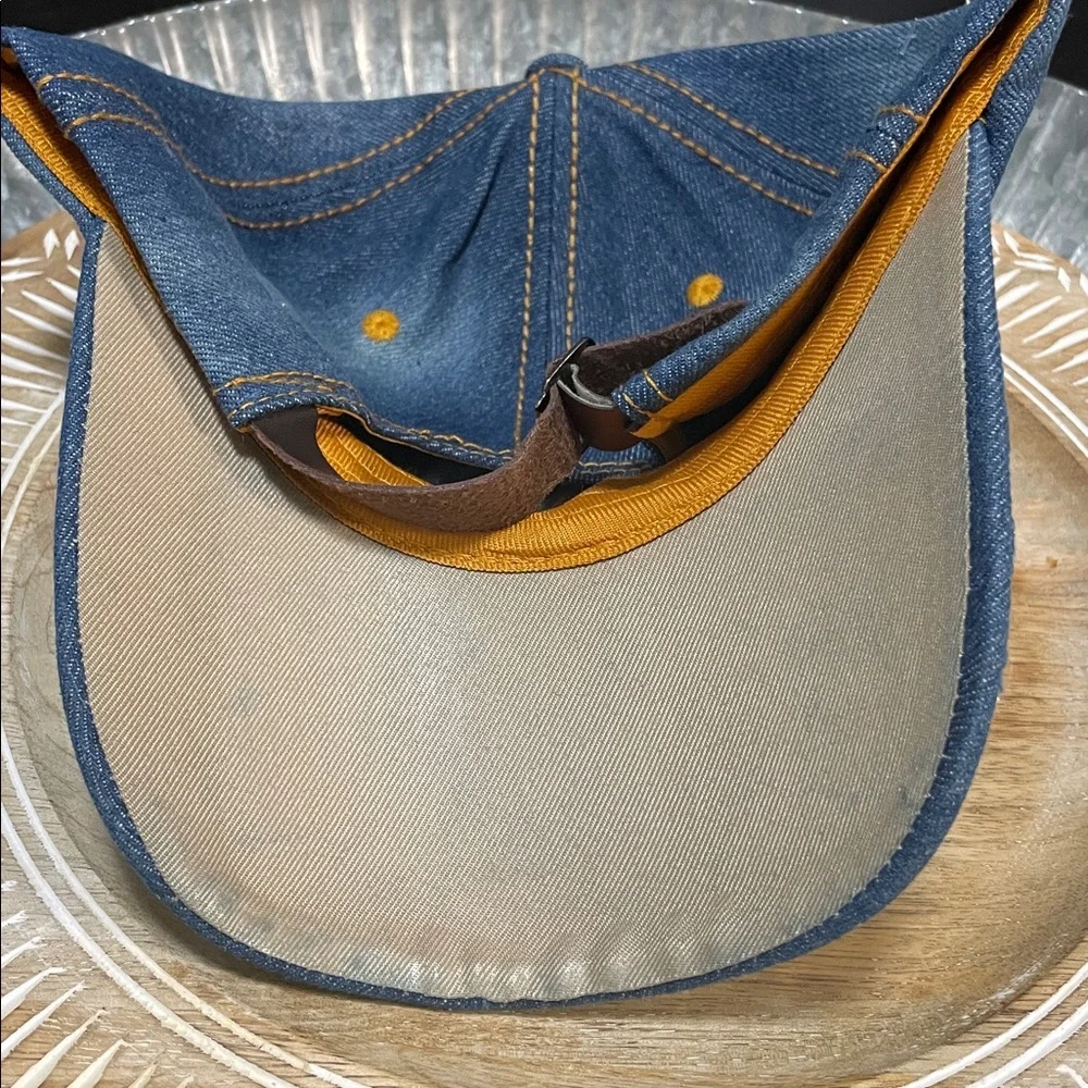 Distressed Denim Cap with Rhinestone 'BOSS' Design - Picture 6 of 10